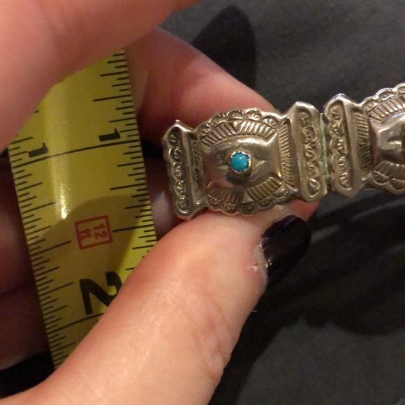 Vintage Turquoise and sterling silver hair clip - Picture 4 of 4